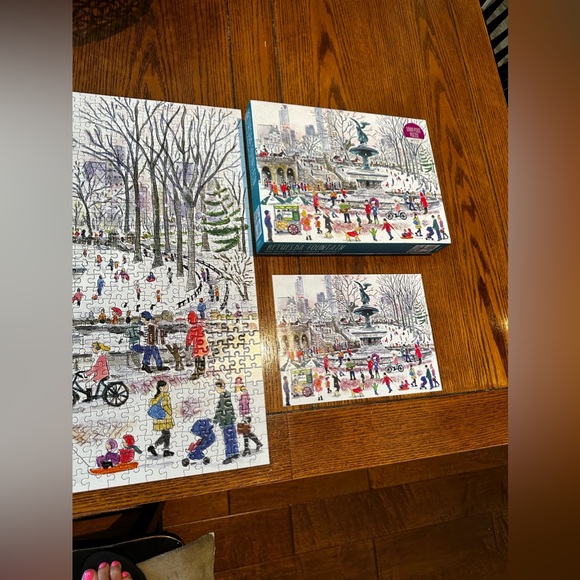 Galison 1000 pc Bethesda Fountain by Micheal Storrings Jigsaw Puzzle, Winter - Picture 6 of 7
